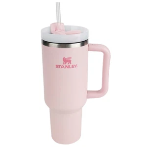 Thermobecher mit Strohhalm und Henkel, 1200ml 40oz Kaffeebecher To Go mit Deckel - Bild 1 von 12