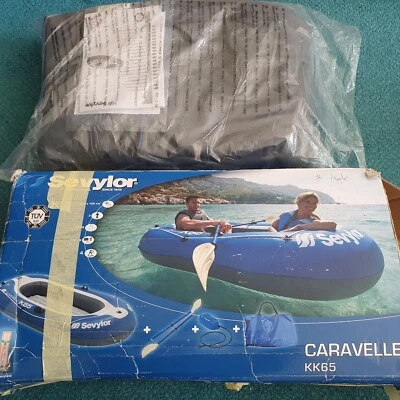 Sevylor Caravelle KK65 Rubber Inflatable Dinghy Boat 2 Person with Pump Paddles - Image 1 of 4