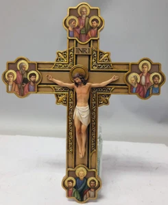 Catholic Crucifix Wall Cross Hanging Home Church Twelve Apostles Religious Gift - Picture 1 of 8