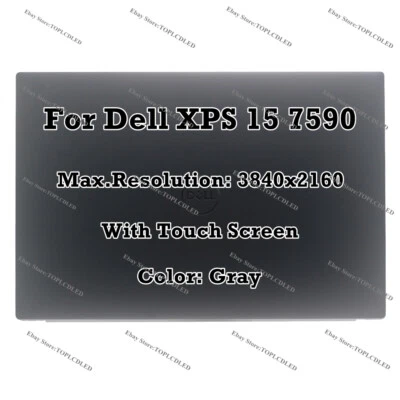 AIVILAND 15.6" Dell XPS 15 7590 UHD LCD LED Berühren Bildschirm Baugruppe Komplett Grau