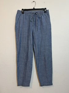 J Crew Pant Women 6 Blue Chambray Pull On Crop Ankle Cuff - Picture 1 of 3