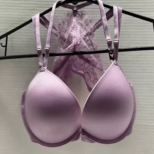 Victoria's Secret sehr sexy Pushup Spitzen BH - 34C - lila neu mit Etikett - Bild 1 von 6