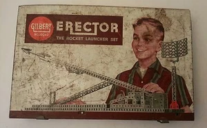 Vintage 1959 Gilbert # 10053 Erector The Rocket Launcher Set - Motor funktioniert - Anleitung - Bild 1 von 11