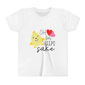Cute Easter Youth Tee - Oh for Peeps Sake Shirt, Spring Fashion, Kid's Holiday - Picture 1 of 105