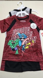 Toddler Size 3T Red & Black Avengers 3-Piece Performance Outfit Marvel 2 3 4 - Picture 1 of 3