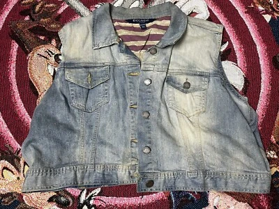 Chaleco Corto De Colección Y2K Streetwear Rocawear Americana Patchwork Denim Talla 3X Para Mujer’s Foto 1 de 4