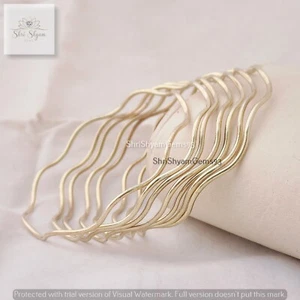 Squiggle Armreif, Zick Zack Welle Armreifen 5 Stück Messing Armband Schmuck Geschenk für Sie - Bild 1 von 8