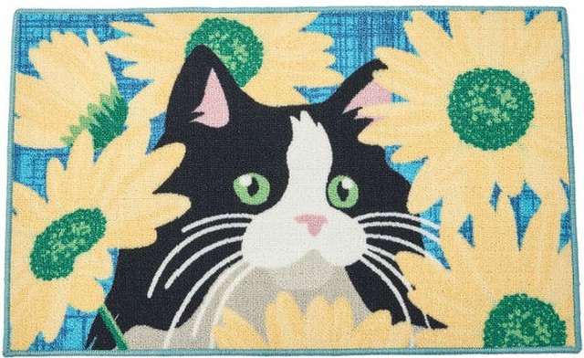 Bless international Scaredy Cats Are Welcome Kitchen Mat