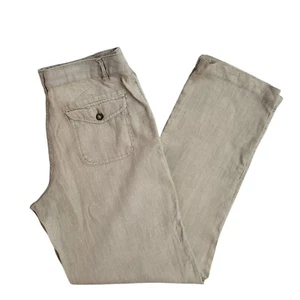 Fat Face Beige Straight Linen Dress trousers Uk women's Size 12 W30 L31 DD970 - Picture 1 of 5
