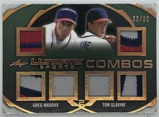 2019 LEAF ULTIMATE SPORTS MADDUX GLAVINE 3 COLORS JERSEY, 6 RELICS BRAVES  #/25