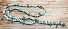 Vintage Style Green Glass & Agate Chip/Sea Glass? Bead Necklace/Restring?
