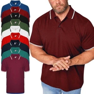 Mens Short Sleeve polo Pocket Big Size Tipping Collar Casual Top T-shirt 3XL-6XL - Picture 1 of 17