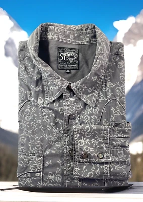 Southern Thread Shirt Mens Size 2XL Pearl Snap Gray Plaid Long Sleeve Western - Image 1 of 4