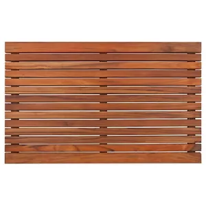 Tappetino doccia/bagno/esterno in teak antiscivolo oliato nordico 31,4" x 19,6" - doghetta estremità larga - Foto 1 di 3