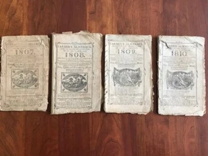 Complete Run of 1807-1810 Farmer's Almanacs, BOSTON, Robert Thomas, 4 issues MA - Picture 1 of 6