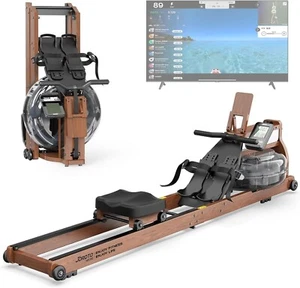 JOROTO Water Rowing Machine for Home Use, Oak Wood Foldable Rower Machine 330lbs - Picture 1 of 7