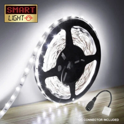 12V White 10M 600 LED Light Strip Sticky Tape 2835 Cabinet Kitchen Lighting IP20 - Image 1 of 4