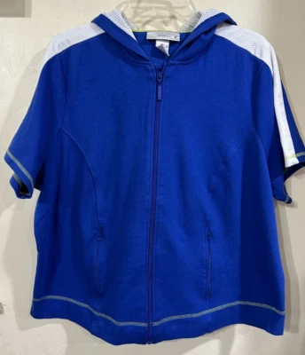 Venezia Sport 18/20 Sudadera con Capucha Manga Corta Cremallera Frontal Bolsillos Azules Usada en Excelente Condición Foto 1 de 4