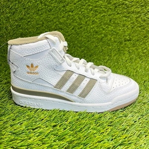 Adidas Forum Mid Boys Size 4Y White Green Gum Athletic Leather Shoes Sneakers - Picture 1 of 10