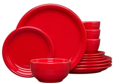 Fiesta SCARLET Bistro Coupe China (12-Piece Set) Dinnerware NEW - Free Shipping - Image 1 of 4