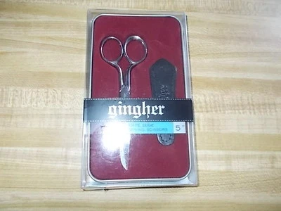 Vintage NIB sealed Genuine Gingher 5" Knife Edge Sewing Scissors with Sheath - Image 1 of 4