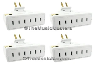 (4) Swivel Taps 2 Prong 3 Outlet Electric Adapter 3-Way Wall Plug Power Splitter - Picture 1 of 5