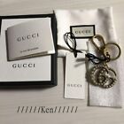 GUCCI Key holder Key ring chain Bag charm AUTH Vintage Rare GG Fake Pearl Gold