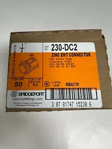 Bridgeport 230-DC2 1/2″ Zinc Die Cast Set Screw Type EMT Connectors – (50 Pack) - Picture 1 of 4