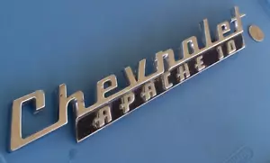 CHEVROLET TRUCK 1960 APACHE 10 OEM BADGE CHROME/BLK GM 3766879 - Picture 1 of 5