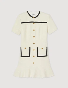Sandro Women's Jaipur Cropped Tweed Button Up Dress, Style# SFPRO02890, Size 34 - Picture 1 of 13