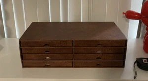 VAN HYGAN & SMYTHE HEAVY CARDBOARD COLLECTOR PLATE STORAGE BOXES-8 DRAWERS - Picture 1 of 8