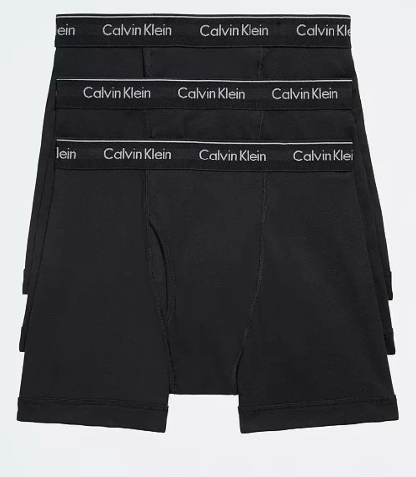 Calvin Klein Underwear Men Black CK NB4003 Cotton 3 Pack Boxer Briefs Size XL