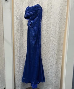 JOVANI Mermaid Dress Size 10 STYLE 23199A Royal Blue Strapless SEQUINS - Picture 1 of 9