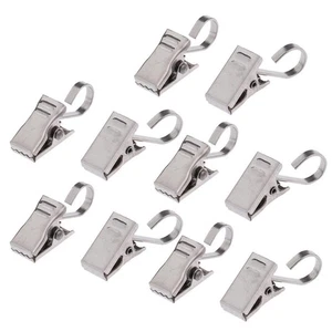 10 Pieces Shower Curtain Clamps of Iron Hanger Rings for Living Room Curtain - Picture 1 of 6