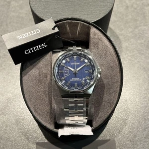 Citizen Eco-Drive CB0160-51L Wristwatch Silver Blue Stainless Steel Analog New - Picture 1 of 12