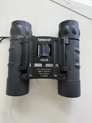 Tasco 10x25 Compact Binoculars #168RBD w/ Case – Fully Coated Optics - Image 1 of 4