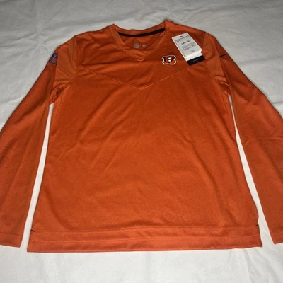 nike womens cincinnati bengals long sleeve shirt Medium Orange New NWT On Field  - Image 1 of 4