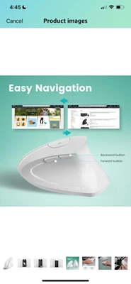 PERIMICE-813W Bluetooth Vertical Mouse - Wireless 3-in-1 Multi-Device Spec - ... - Image 1 of 4