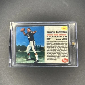 Francis Tarkenton 1962 Post Cereal Hand Cut #184 - Picture 1 of 3