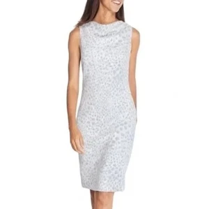 NWT J McLaughlin Delilah Suede Grey Safari Leopard Print Dress Womens Size Large - Picture 1 of 10