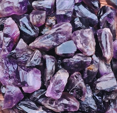 50ct Amethyst Rough 8-15MM Natural Raw Purple Stones Undrilled Loose Healing L17 - Image 1 of 3