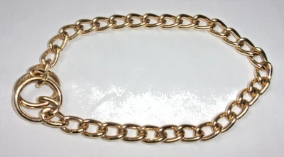 Training Dog Chain Slip Collar Gold Tone 15mm wide - 22" including rings on ends - Image 1 of 3
