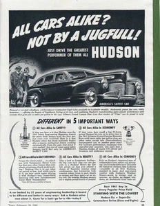 Anuncio de revista - 1941 - Hudson Commodore - Segunda Guerra Mundial - Imagen 1 de 1