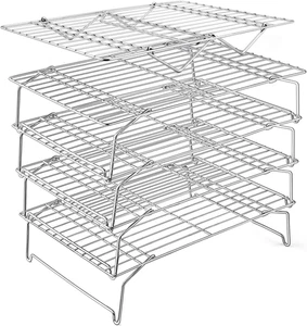 5-stufiges Kühlregal, 15 Zoll x 10,1 Zoll Edelstahl stapelbares Drahtkühlgestell für B - Bild 1 von 7