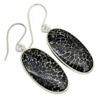 Black Coral 925 Sterling Silver Earring Jewelry 25231E