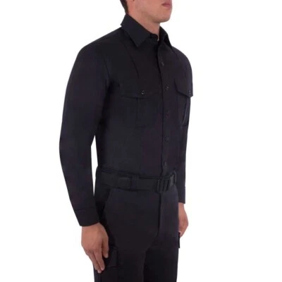 Nuevo: Camisa Uniforme de Policía Azul Manga Larga 100% Algodón - 8255 - Azul Marino Oscuro Foto 1 de 4