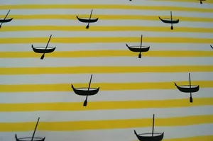 Tela de Jersey Katia Fabrics Gondolier Amarillo Blanco 145cmx50cm Boot Rayas - Imagen 1 de 1