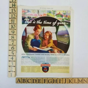 1935 Greyhound Lines Art Print Ad Mother Daughter Comfort Security Travel - Picture 1 of 5