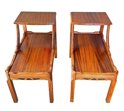 Антикварное красное дерево? Деревянные деревянные многоярусные тумбочки Carolina - Изображение 1 из 4