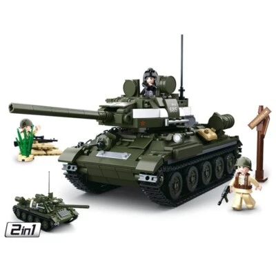 Military Bricks Blocks Russian T34 Tank 2 in 1 Set - Image 1 of 2